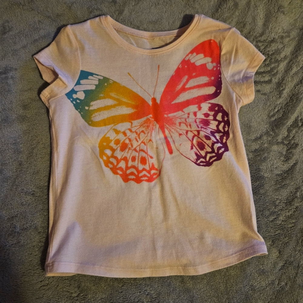 Pink Butterfly Print Shirt